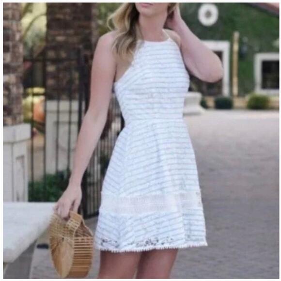 J By J.O.A Women’s White Halter floral lace overlay Dress Sz. XXL EUC - Picture 1 of 9